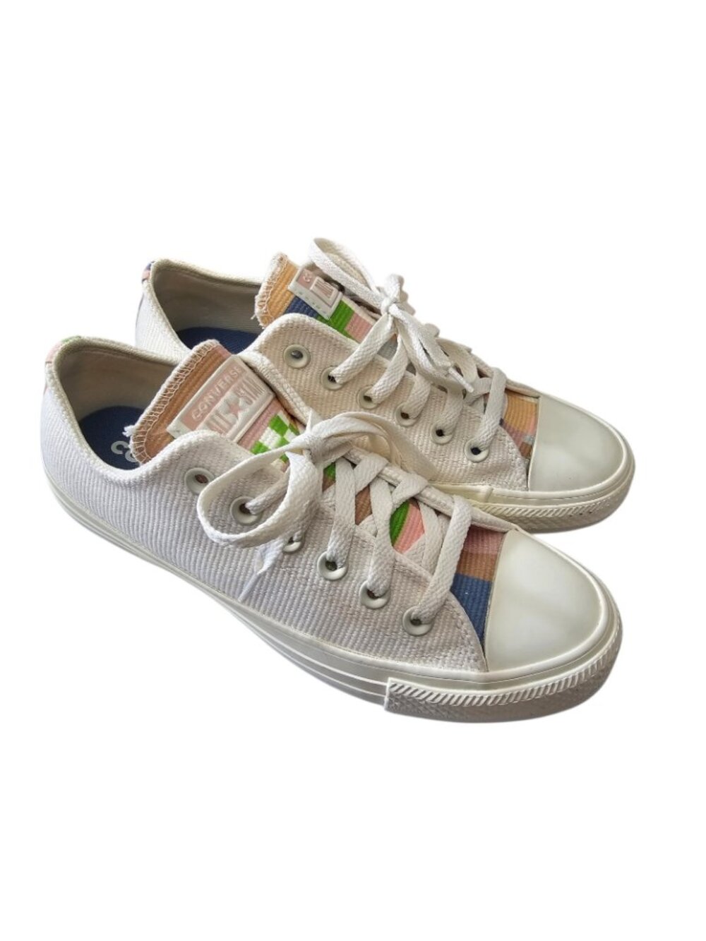 Converse Chuck Taylor Women's SZ 7 All Star Low Crafted Abstract Stripes W - Picture 8 of 8